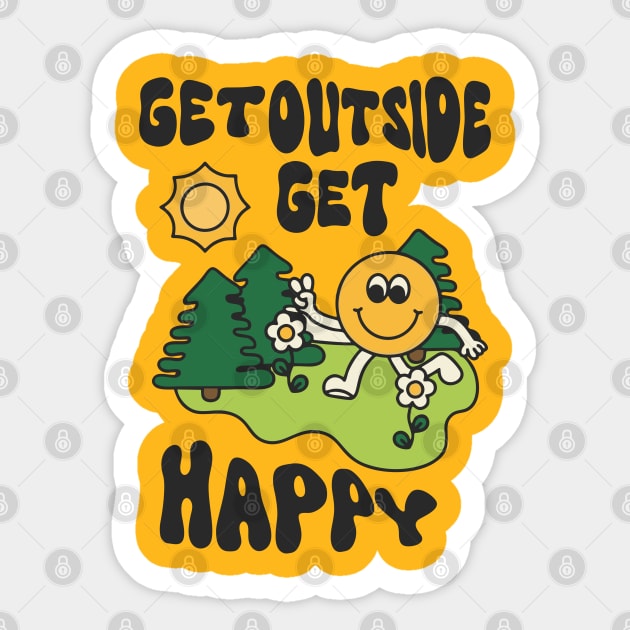 Get outside get happy Sticker by Qasim